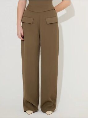 Odd Muse Wide Leg Trousers (Olive Brown) XS